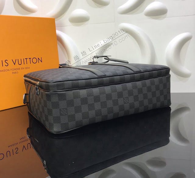 lv新款包包 路易威登Dandy公事包 lv男士公事包 Damier Graphite帆布  ydh3904